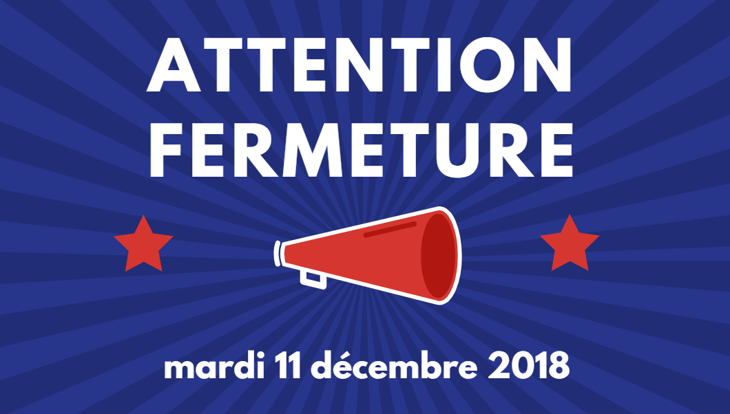 Fermeture des bibliothèques mardi 11 décembre 2018